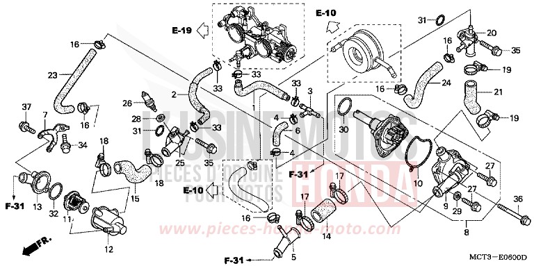 WATER PUMP for Silver Wing FORCE SILVER METALLIC (NH411) from 2004